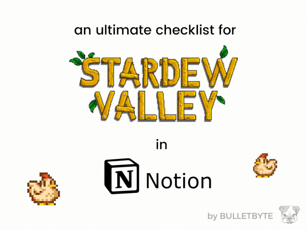 Stardew Valley List Spreadsheet in Notion